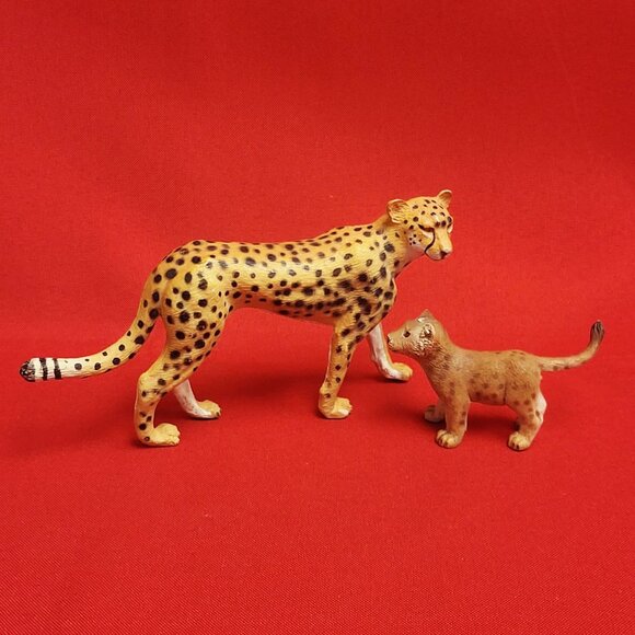 Cheetah Figurines Adult Cheetah & Cub Wildlife - Picture 6 of 10
